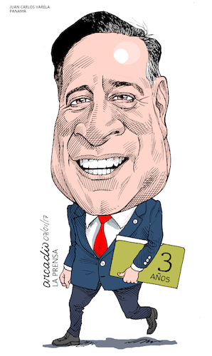 Cartoon: Juan Carlos Varela-Panama (medium) by Cartoonarcadio tagged president,varela,panama,central,america,latin