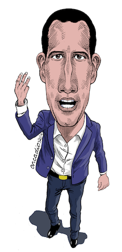 Cartoon: Juan Guaido of Venezuela. (medium) by Cartoonarcadio tagged venezuela,guaido,president,latin,america