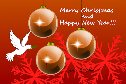 Cartoon: Merry Christmas to all. (medium) by Cartoonarcadio tagged christmas,cartoonists,holydays,new,year