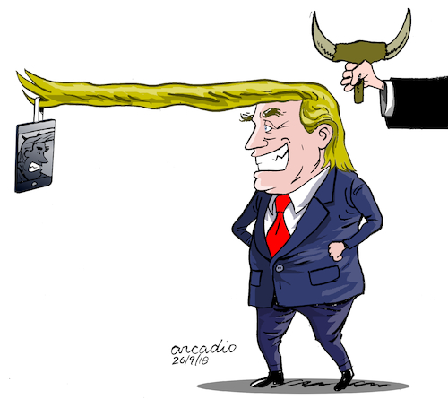 Cartoon: Presidential selfie. (medium) by Cartoonarcadio tagged trump,selfie,us,government