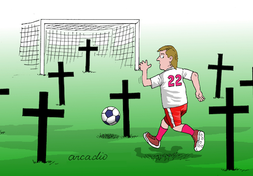 Cartoon: Qatar 2022 (medium) by Cartoonarcadio tagged qatar,football,human,rights