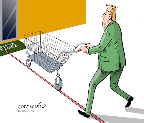 Cartoon: Shopping online. (medium) by Cartoonarcadio tagged shopping,economy,capitalism