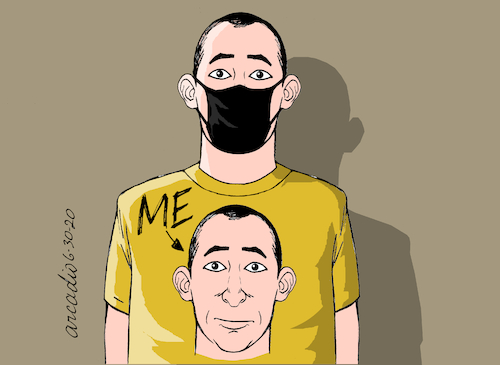 Cartoon: That is me. (medium) by Cartoonarcadio tagged covid,19,coronavirus,pandemic,health,masks