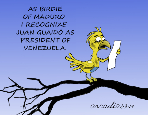 Cartoon: The birdie of Maduro. (medium) by Cartoonarcadio tagged maduro,venezuela,dictatorship,lati,america