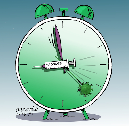 Cartoon: The Covid time. (medium) by Cartoonarcadio tagged covid,vaccine,health,vaccination