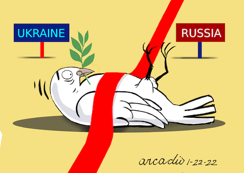 Cartoon: The red line. (medium) by Cartoonarcadio tagged peace,world,putin,nato,europe