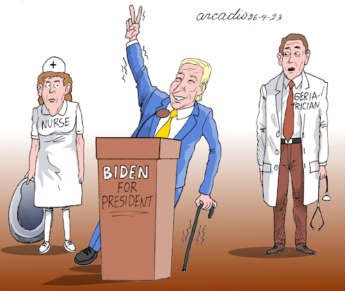 Cartoon: The run for president. (medium) by Cartoonarcadio tagged biden,democrats,us,elections