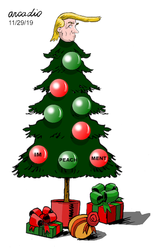 Cartoon: The star of the tree. (medium) by Cartoonarcadio tagged impeachment,trump,christmas,tree,usa,the