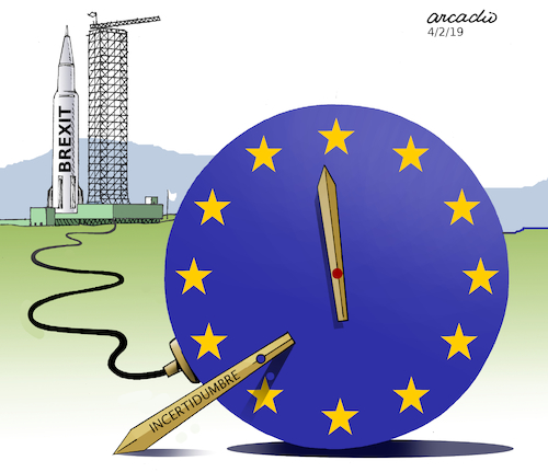 Cartoon: The time is running out. (medium) by Cartoonarcadio tagged great,britain,europe,economy,euro