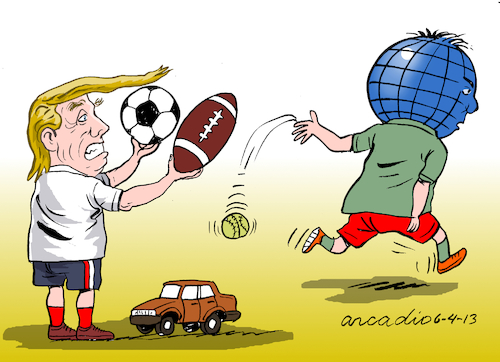 Cartoon: Trump Alone. (medium) by Cartoonarcadio tagged trump,usa,us,president,government