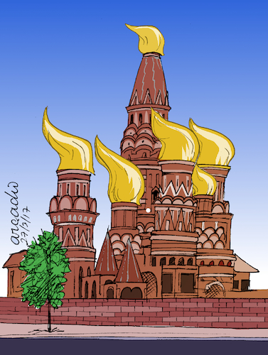 Cartoon: Trump and Russia. (medium) by Cartoonarcadio tagged trump,russia,europe,north,america,putin,white,house