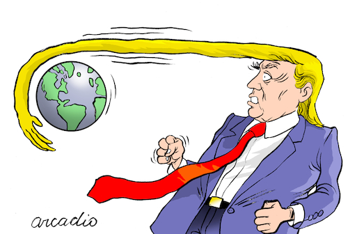 Cartoon: Trump wants to expand American d (medium) by Cartoonarcadio tagged trump,america,usa,foreign,policy