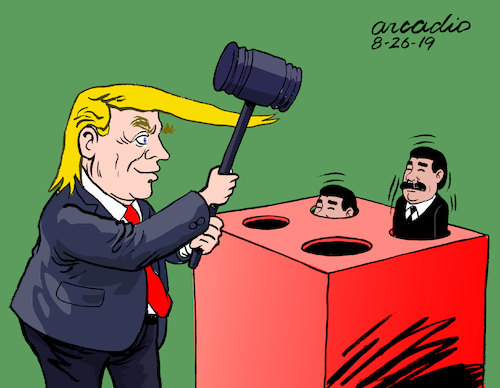 Cartoon: Up and down Maduro. (medium) by Cartoonarcadio tagged maduro,venezuela,trump,communism,dictator