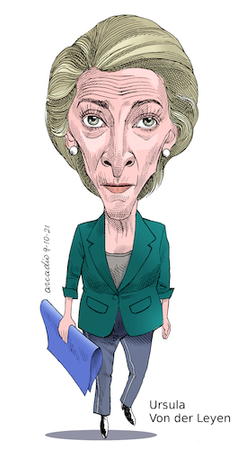 Cartoon: Ursula von der Leyen (medium) by Cartoonarcadio tagged europe,ursula,euro,economy
