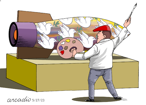 Cartoon: Utopia of peace. (medium) by Cartoonarcadio tagged world,peace,war,russia,ukraine,nato