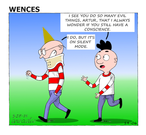 Cartoon: Wences and his friends (medium) by Cartoonarcadio tagged humor,comic