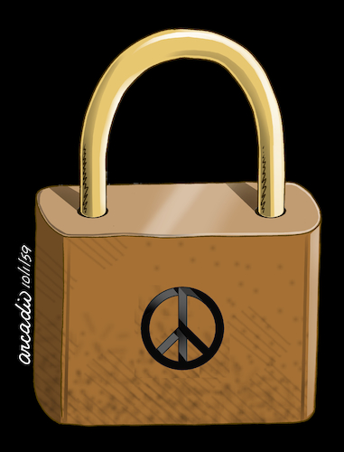 Cartoon: Where is the peace key? (medium) by Cartoonarcadio tagged world,key,peace