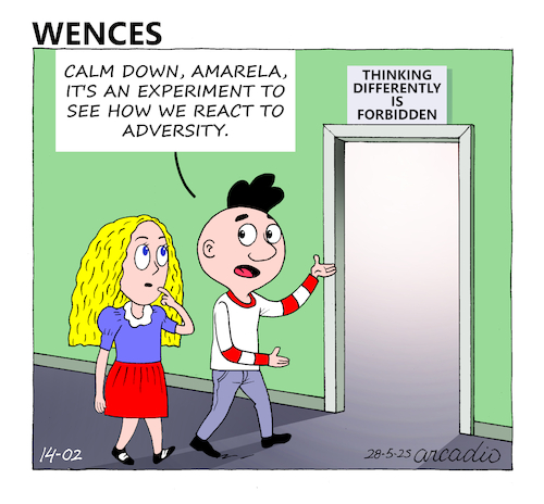 Cartoon: Wences and his Friends (medium) by Cartoonarcadio tagged humor,wences,comic