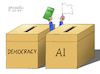 Cartoon: AI and democracy. (small) by Cartoonarcadio tagged democracy,elections,parties