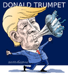 Cartoon: Donald Trumpet (small) by Cartoonarcadio tagged trump usa elecctions republicans mexico latin america