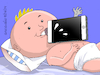 Cartoon: Electronic pacifier. (small) by Cartoonarcadio tagged smartphone,technology,enterteinment