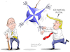 Cartoon: Putin and Trump playing with NAT (small) by Cartoonarcadio tagged nato,war,putin,trump