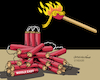 Cartoon: Spark over Dynamite (small) by Cartoonarcadio tagged trump,trade,war,washington,white,house