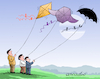 Cartoon: The black kite. (small) by Cartoonarcadio tagged kite,umbrella,entertainment,humor