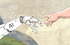 Cartoon: The creation of AI. (small) by Cartoonarcadio tagged new,era,technology,ai