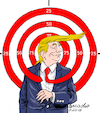 Cartoon: Trump becomes in a target. (small) by Cartoonarcadio tagged trump,white,house,press,foreign,policy