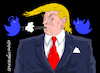 Cartoon: Trump tweets. (small) by Cartoonarcadio tagged trump,twitter,us,government,president,america