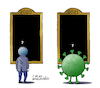 Cartoon: Two years and two panoramas. (small) by Cartoonarcadio tagged coronavirus,covid,19,health,vaccine,2021