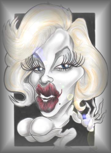 Cartoon: Marilyn Monroe (medium) by rube tagged mujer,fatal,feme,diosa,caricatura