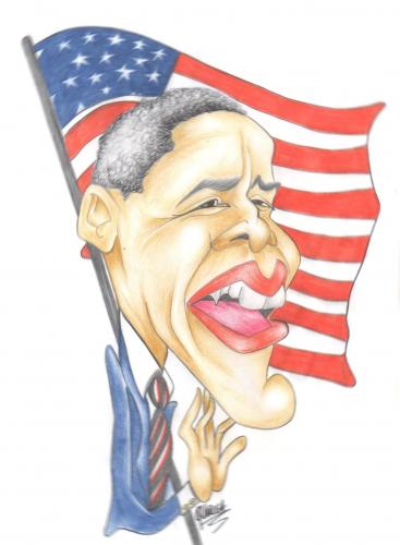 Cartoon: Obama (medium) by rube tagged black,president,usa