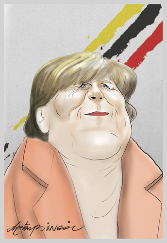 Cartoon: Angela Merkel (medium) by oktaybingöl tagged merkel,angela,bingol,oktay