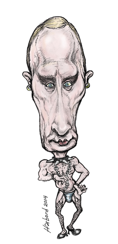 Cartoon: Vladimir Putin caricature (medium) by Harbord tagged vladimir,putin,caricature,bondage,gay
