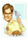 Cartoon: Dexter caricature Meaner version (small) by Harbord tagged dexter,morgan,michael,hall,killer