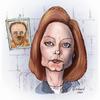 Cartoon: Jodie Foster caricature (small) by Harbord tagged jodie,foster,hannibal,silence,of,the,lambs