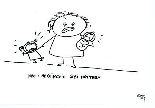 Cartoon: Heroinchic bei Müttern (medium) by Any tagged frauen,mütter,alltag,kinder,leben