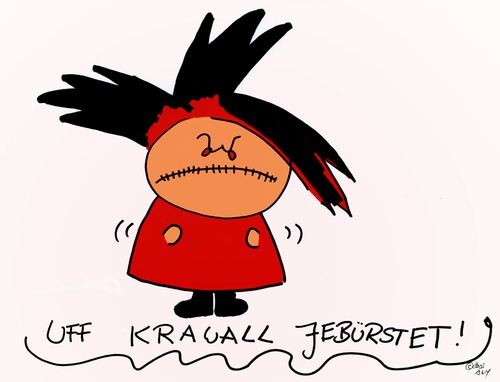 Cartoon: Uff Karwall jebürstet (medium) by Any tagged krwawall,monster,kind