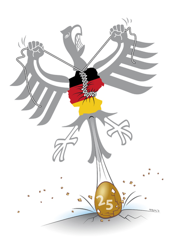 Cartoon: Deutsches Gelege (medium) by toonwolf tagged einheit,deutschland,25,jahre,jubiläum,politik,unity,germany,anniversary,years,politics