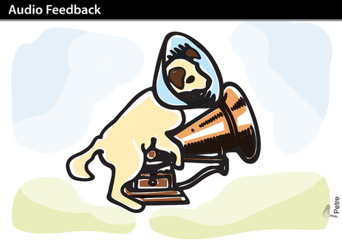 Cartoon: Audio Feedback (medium) by PETRE tagged animal,logos,rcavictor,audio