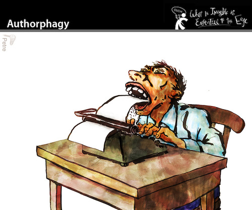 Cartoon: Authorphagy (medium) by PETRE tagged artwork,work,author,writer,creative
