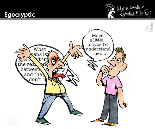 Cartoon: EGOCRYPTIC (medium) by PETRE tagged ego,discussion,anger,argue
