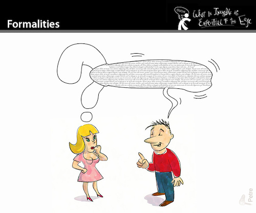 Cartoon: Formalities (medium) by PETRE tagged formalities,invitation,date,romance,erotism