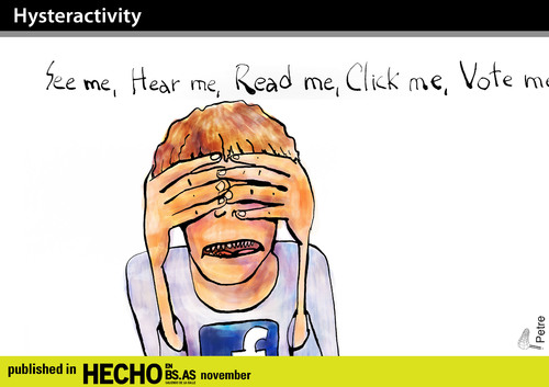 Cartoon: Hysteractivity (medium) by PETRE tagged facebook,nets,social
