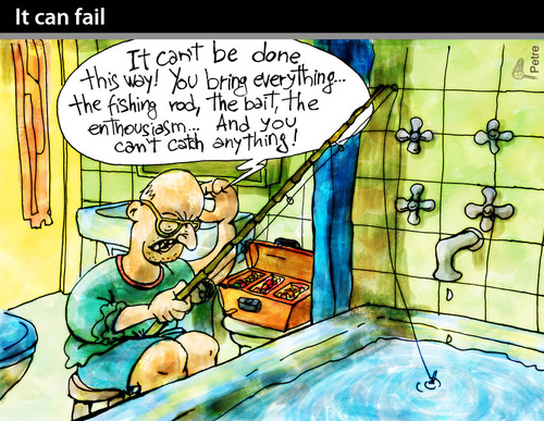 Cartoon: IT CAN FAIL (medium) by PETRE tagged fishing,volonty,enthousiasm,wish