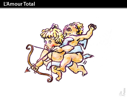 Cartoon: L-Amour Total (medium) by PETRE tagged angels,cupido,love