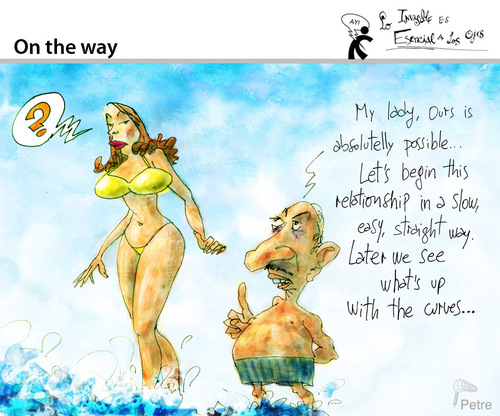 Cartoon: On the Way (medium) by PETRE tagged vacations,beach,sun
