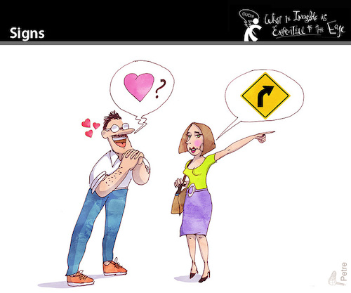 Cartoon: SIGNS (medium) by PETRE tagged love,signs,liebe